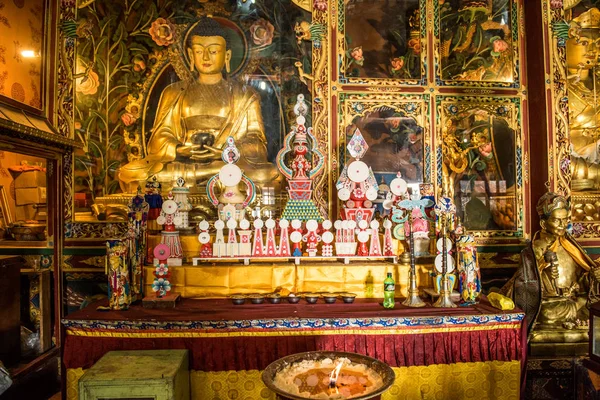 Внутри Буддийского Храма Возле Ступы Будханатха Катманду Непал — стоковое фото