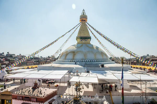 Prayer Flags Boudhanath Stupa Kathmandu Nepal — Stock Photo, Image