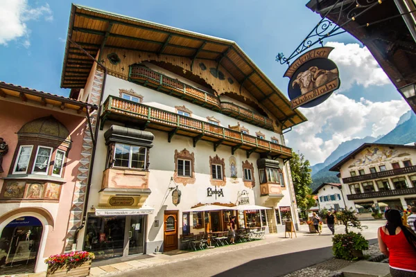 Stadtbild Mittenwald Bayern — Stockfoto