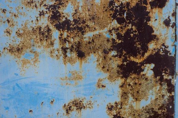 Textura Placa Metal Enferrujado Azul Velho Sujo Terra Pode Ser — Fotografia de Stock