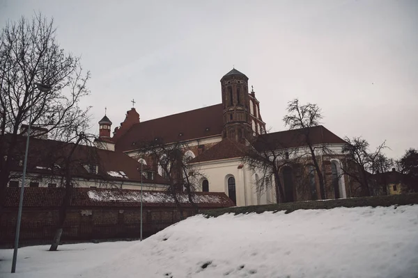 Anne Kilise Vilnius Litvanya Bernardine Manastırı Kış Sezonu Itibariyle Turizm — Stok fotoğraf