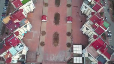 Üstten Görünüm altyapısıyla residentical kompleks. Kyiv, Ukrayna