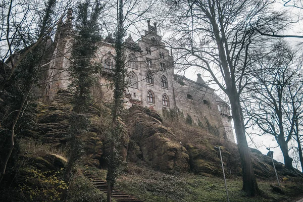 Toren batterieturm in de versterkte muur van het kasteel van Bentheim, Ger — Stockfoto