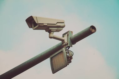 Vintage renk gökyüzü trafik kamera cctv