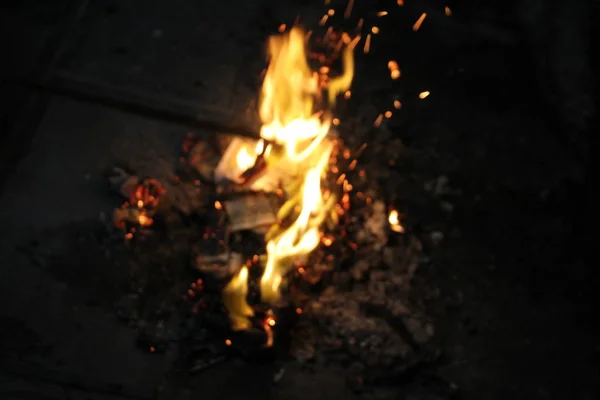 Dinero Tártaro Ardiente Para Adorar Noche Días Festivos Del Tet — Foto de Stock