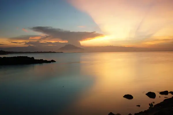 Die Schönheit Des Sonnenuntergangs Strand — Stockfoto