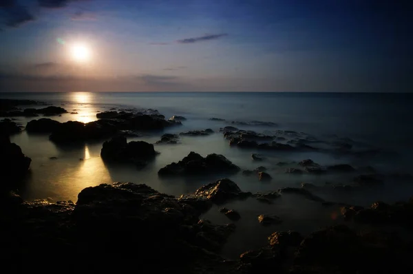 Soluppgången Ser Vacker Stranden Gryningen — Stockfoto