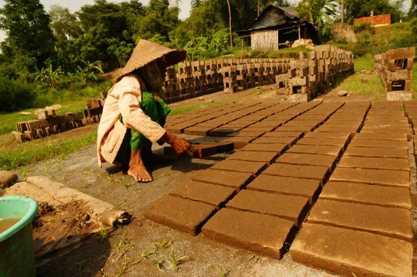 Brick is one of the materials for making walls and made of clay which is burned to reddish color — Stock Image Brick One Materials Making Walls Made Clay Which Burned Reddish Royalty Free Stock Images