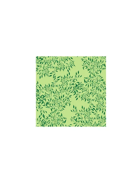 Motif Botanique Branches Vertes Nature Sur Fond Vert — Image vectorielle