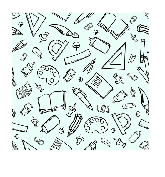 Papier Lettres Monotone Dessin Animé Fond Sans Couture Pour Enseignement — Image vectorielle