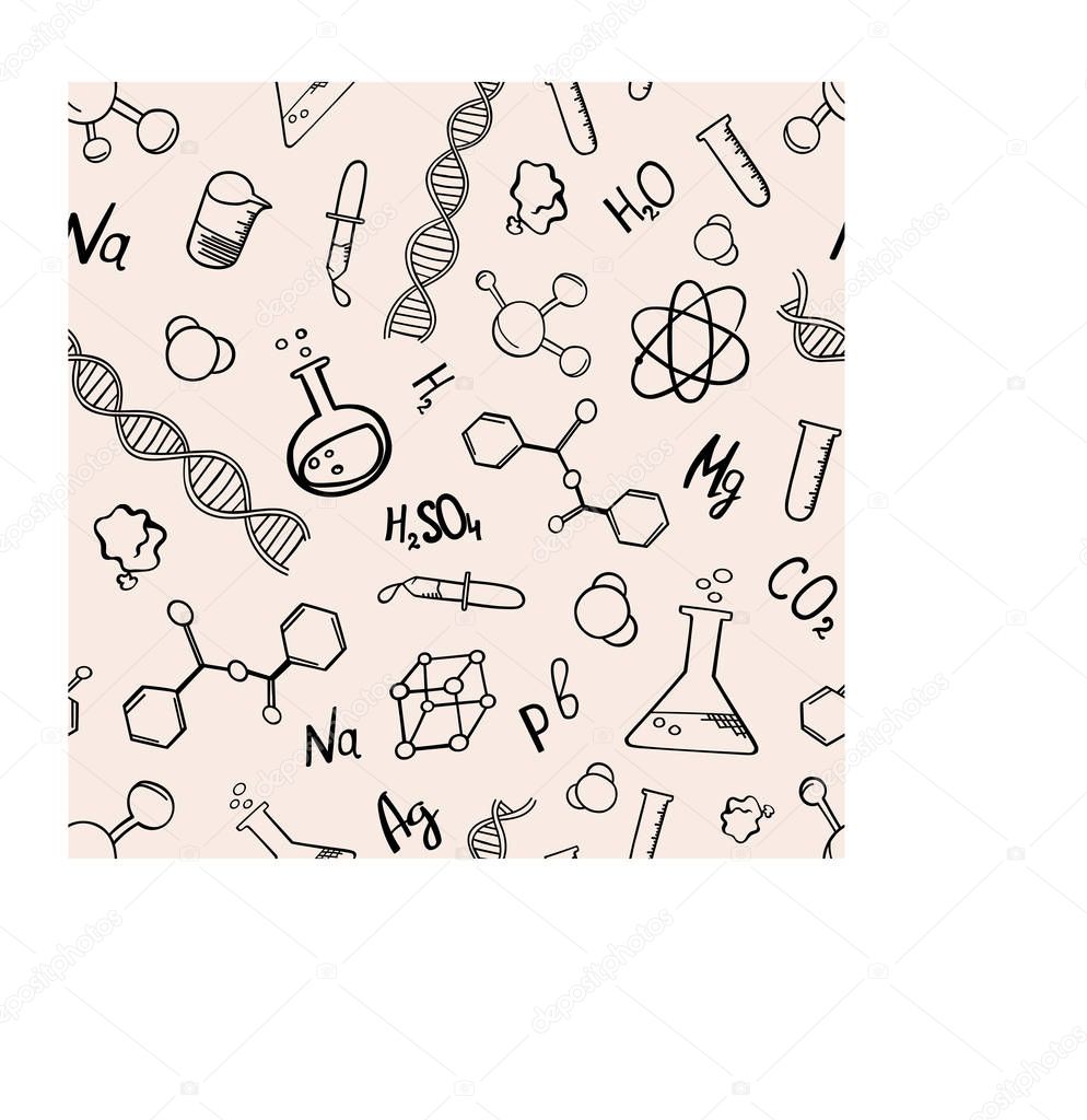  seamless pattern chemistry background mining elements educational subject chemistry scientific research