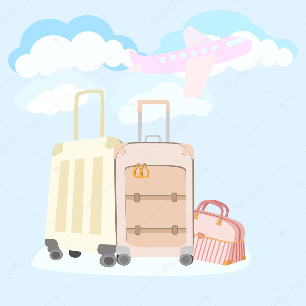  travel to warmer areas bags collected preparation for a trip summer vacation recreation relaxation  repose refreshment