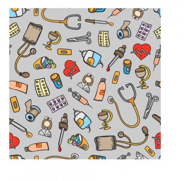 desen tıp eczane doodle kroki tedavi hapları ekipman sorunsuz arka plan