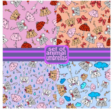 desen canavar kızlar yay siluet duvar kağıtları bulutlar yağmur doodle arka plan düşer kümesi