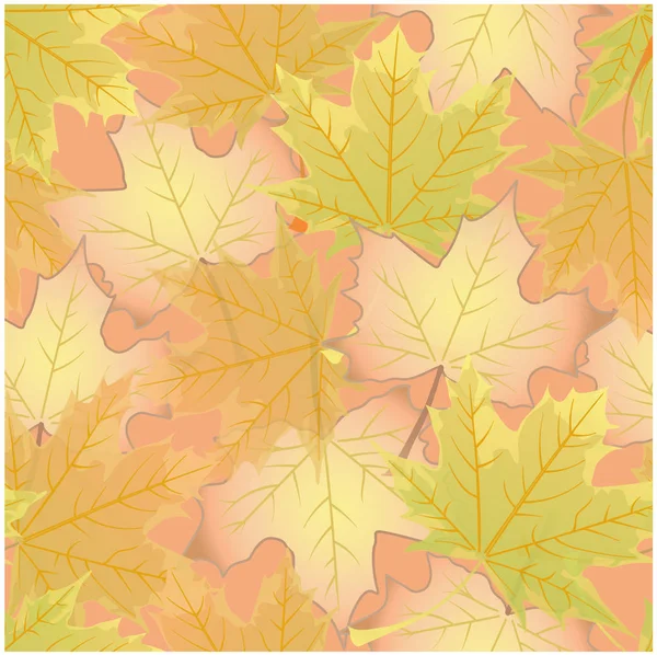 Motif Automne Feuille Érable Illustration Fond Coloré — Image vectorielle