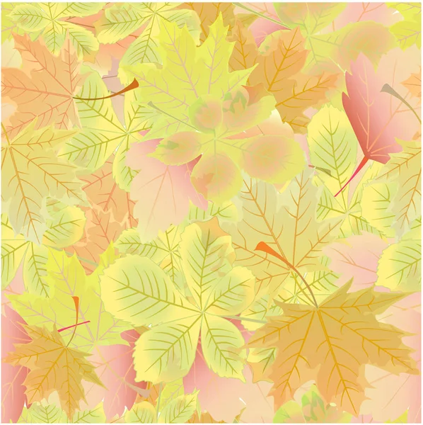 Blätter Große Muster Farbvektor Illustration Hintergrund Herbst Tapete — Stockvektor
