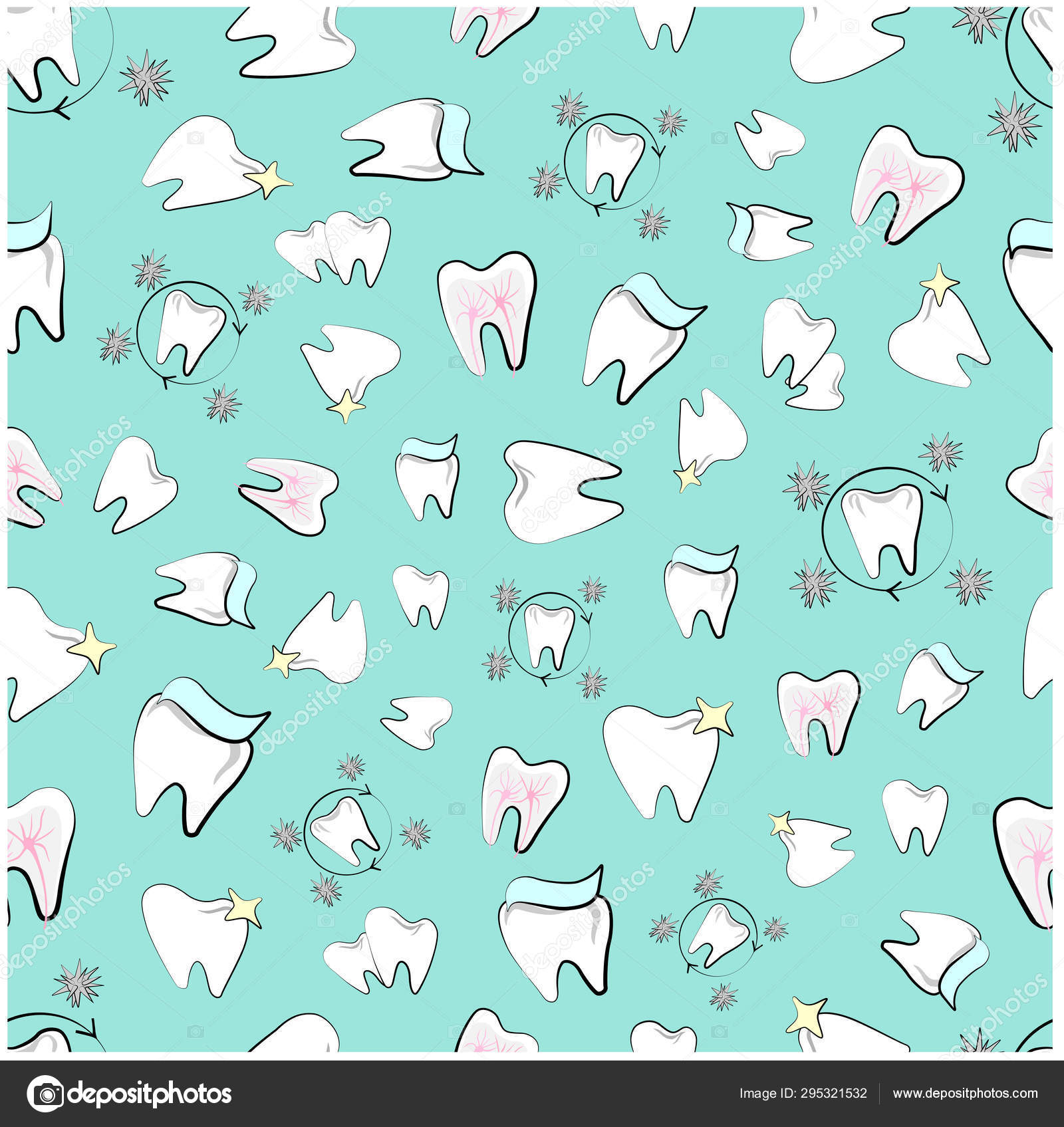 Pattern Teeth Vector Dentist Illustration Health Treatment