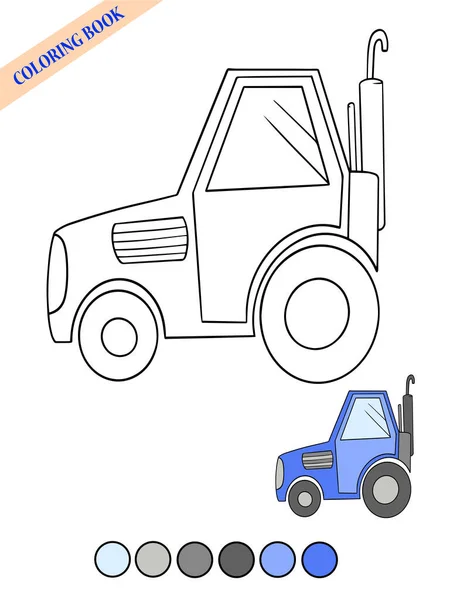 Malbuch Traktortransport Isoliert Auf Weißem Hintergrund Für Kinder Seite Farbe — Stockvektor