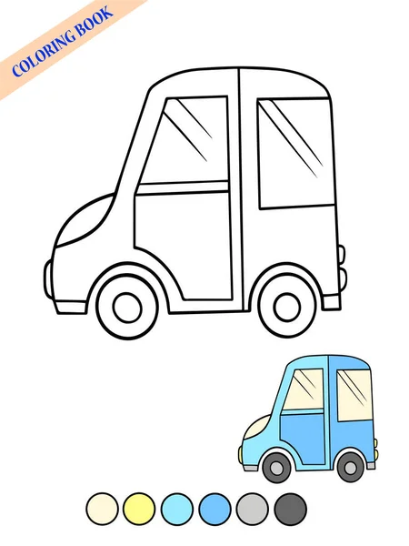 Malbuch Autotransport Isolieren Auf Weißem Hintergrund Für Kinder Seite Farbe — Stockvektor
