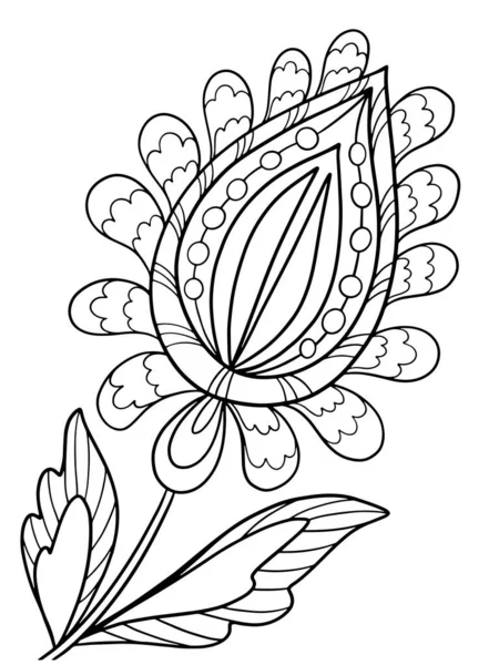 Bitkisel elementler, tekstil felci için stres vektör grafikleri baskısı içeren siyah ve beyaz kitap için soyut muhteşem fantezi illüstrasyonu