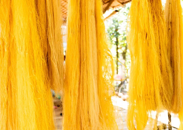 İpek adasında Altın İpek, ipek fabrikası. Kamboçya Haziran 2018