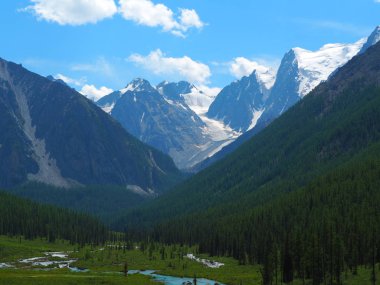 nefes kesen manzarası Altay Dağları buzulun, Rusya Federasyonu 