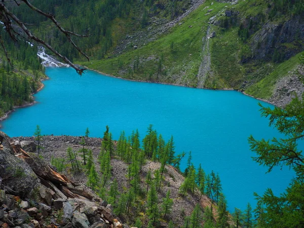 Eau Azurée Lac Shavla Inférieur Montagnes Altaï Russie — Photo