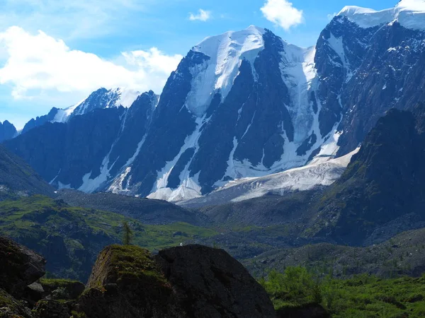 Impresionante Vista Del Glaciar Las Montañas Altai Rusia —  Fotos de Stock