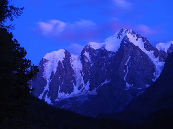 breathtaking view of Altai Mountains glacier at dusk, Russia 