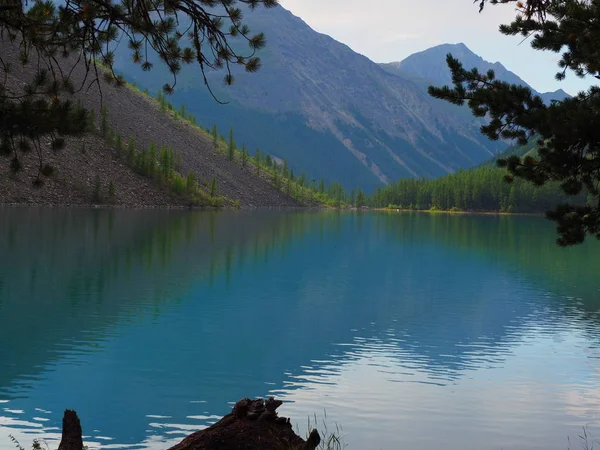 Impresionante Vista Del Lago Shavla Inferior Montañas Altai Rusia — Foto de Stock