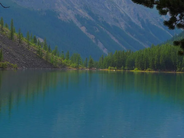 Impresionante Vista Del Lago Shavla Inferior Montañas Altai Rusia — Foto de Stock