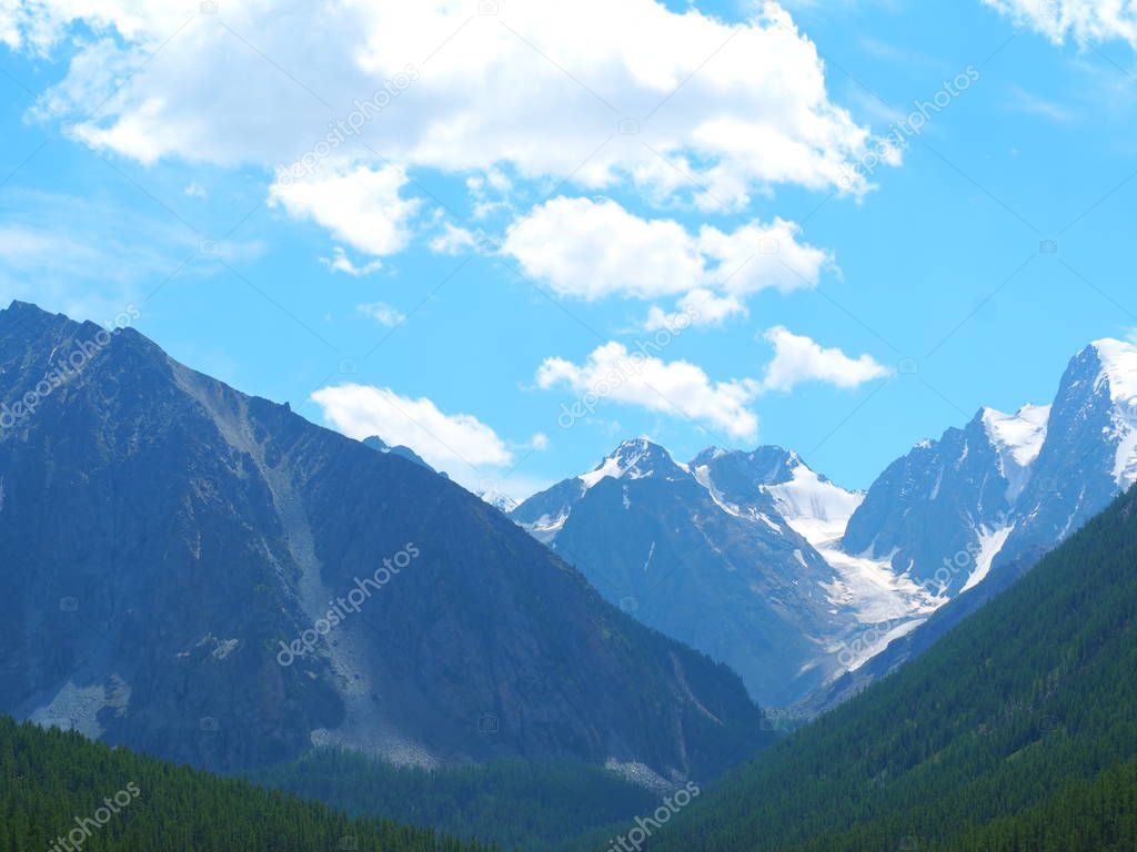 breathtaking view of Altai Mountains glacier, Russia 