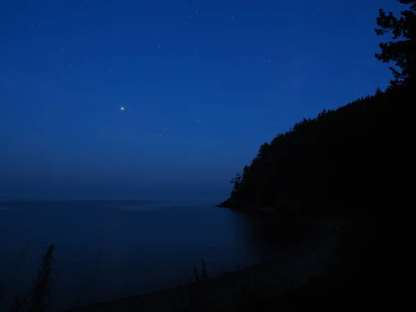 Cielo Estrellado Sobre Taiga Siberia Rusia — Foto de Stock