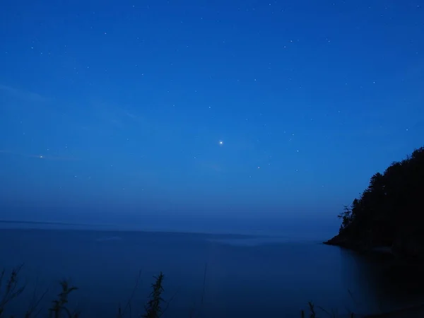 Noche Lago Baikal Siberia Rusia — Foto de Stock