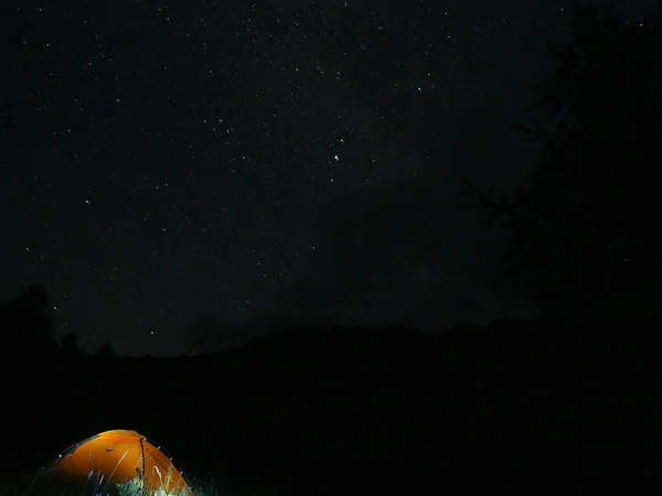 Noche Estrellada Las Montañas Altai Gorny Altai — Foto de Stock