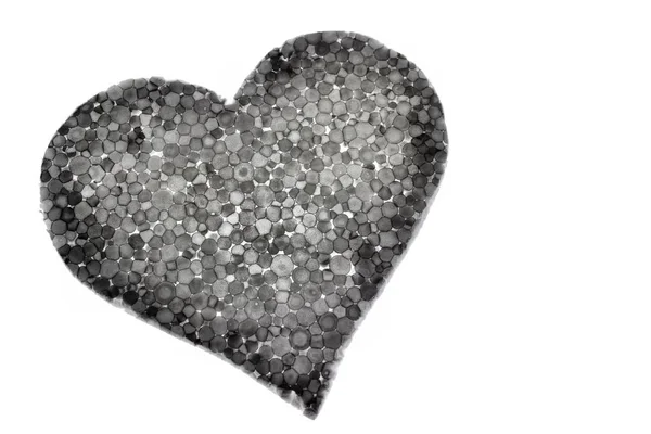 Herz Aus Polystyrol Kunststoff Isoliert Auf Weißem Hintergrund — Stockfoto