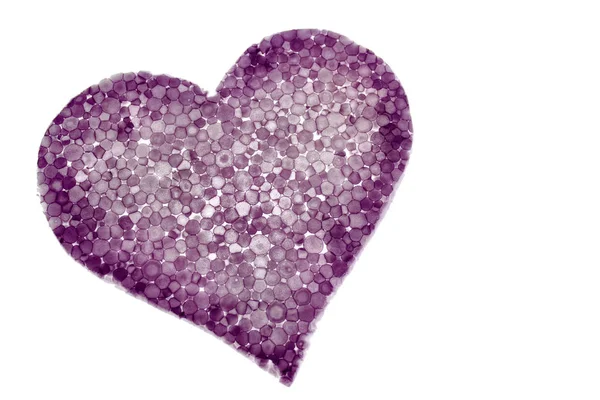 Purple Heart Klippt Från Polystyre Plast Isolerad Vit Bakgrund — Stockfoto