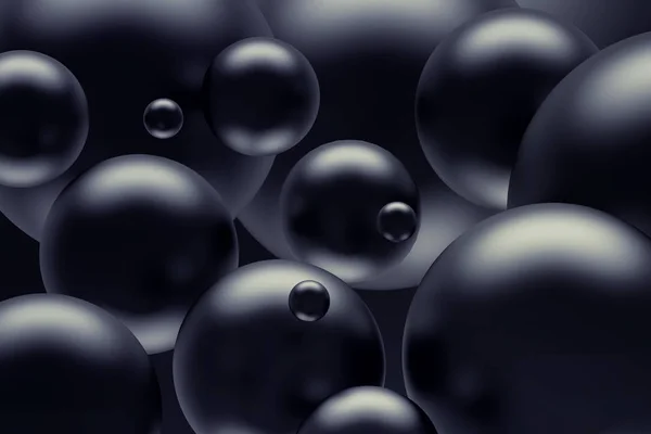 Abstract Illustration Black Glossy Big Balls Purple Toning Digitally Generated — Stock Photo, Image