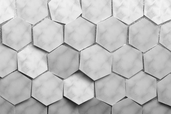 Hexagoner Stora Hexagoner Med Craft Papper Textur Grå Färg Många — Stockfoto