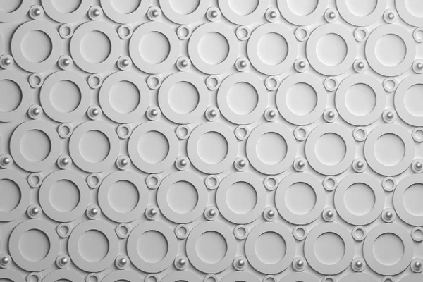 Fundo Minimalista Abstrato Com Círculos Esferas Brancas Repetidas Cenário Científico — Fotografia de Stock