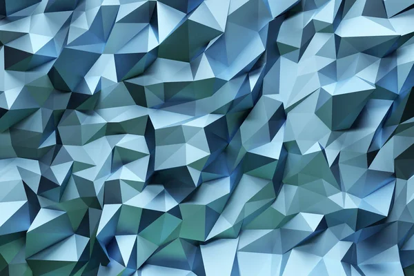 Hafif mavi üç boyutlu üçgen ile soyut geometrik desen. 3D çizim.