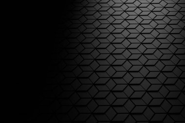 Altıgen yanarak bahislerin doğru deseni ile fütüristik arka plan rhombus yaptı. Koyu siyah renk sunum ve metin için bir kopya boş alan ile görüntüde. 3D çizim.