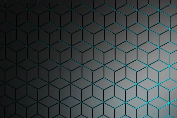 Pattern Rhombuses Hexagons Dark Gray Colors Illustration — Stock Photo, Image