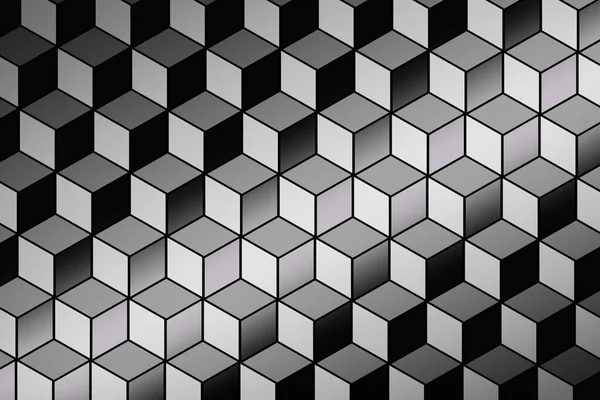 Modello Con Cubi Tridimensionali Nei Colori Grigio Bianco Nero Illustrazione — Foto Stock