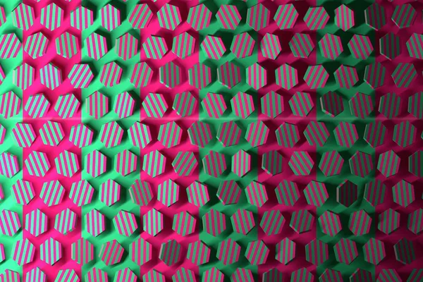 Padrão Colorido Com Hexágonos Nas Cores Rosa Verde Ilustração — Fotografia de Stock