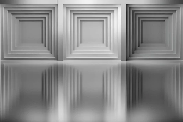 Fundo Abstrato Com Formas Quadradas Refletidas Chão Detalhe Interior Interior — Fotografia de Stock