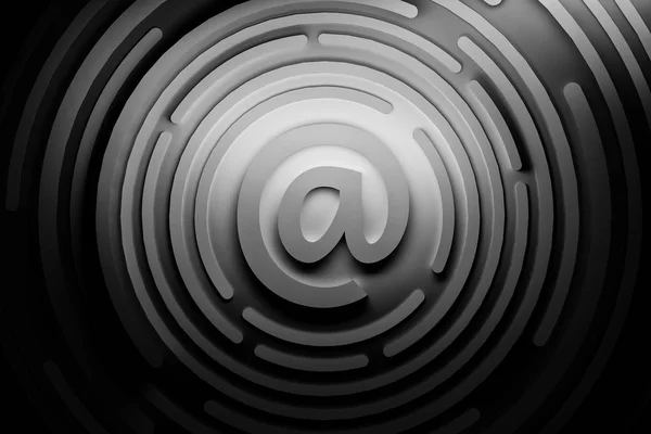 Černá Bílá Email Znamení Zpráva Korespondenční Komunikace Koncept Obrázek Tmavě — Stock fotografie