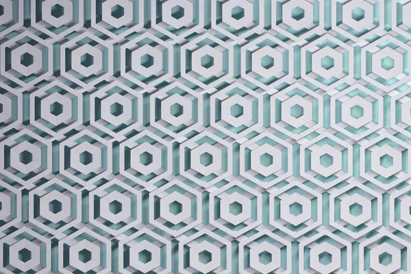 Μοτίβο φτιαγμένο από λευκό εξάγωνο σε μπλε φόντο — Φωτογραφία Αρχείου