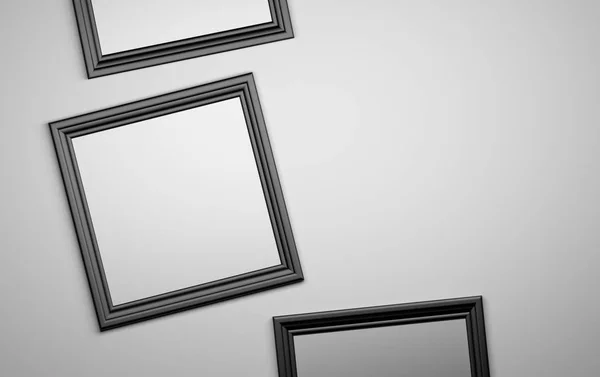 Three black picture frames — Stok fotoğraf