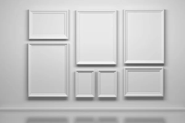 Set of many white frames — Zdjęcie stockowe